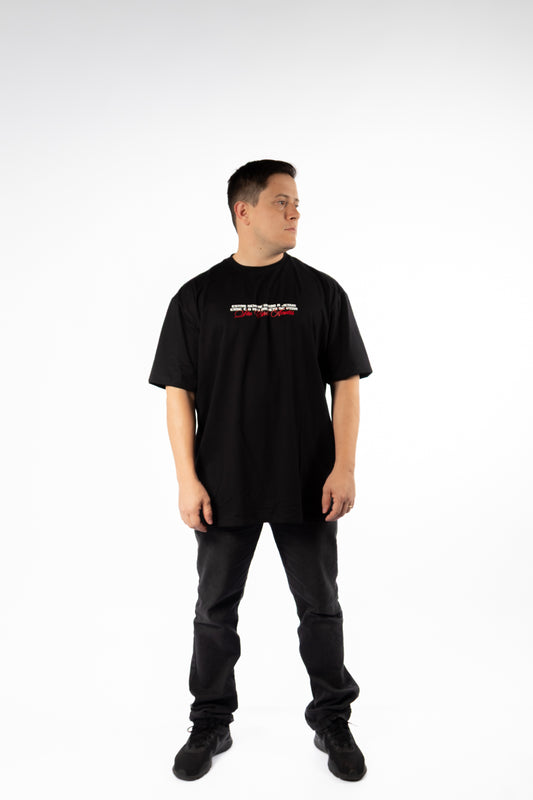 Oversized T-Shirt – Saint Carlo Acutis Photo - Black