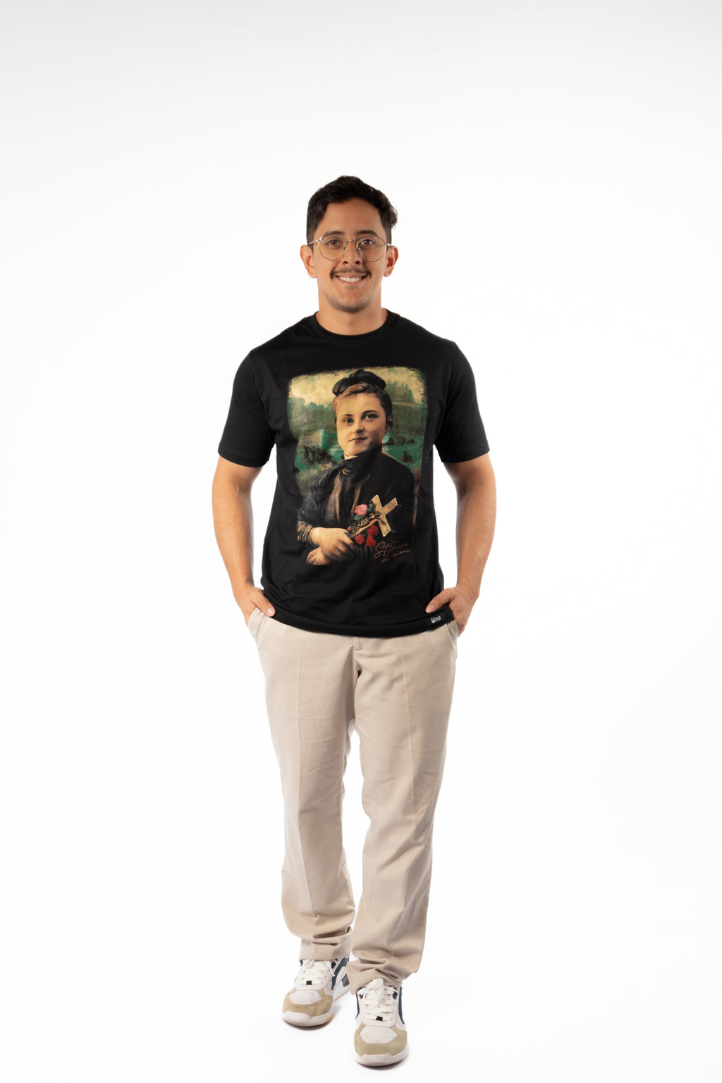 Camiseta Santa Teresinha do Menino Jesus Quadro - Preto ref 3256