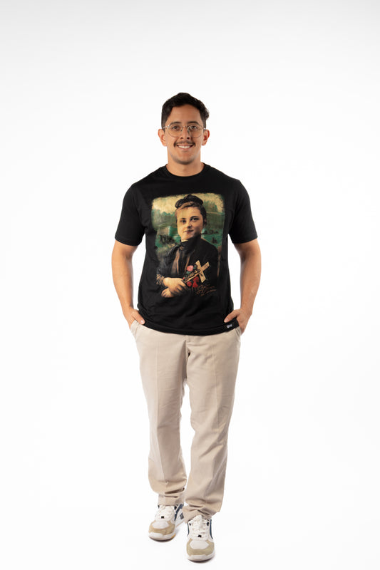 T-Shirt – Saint Thérèse of the Child Jesus Portrait - Black