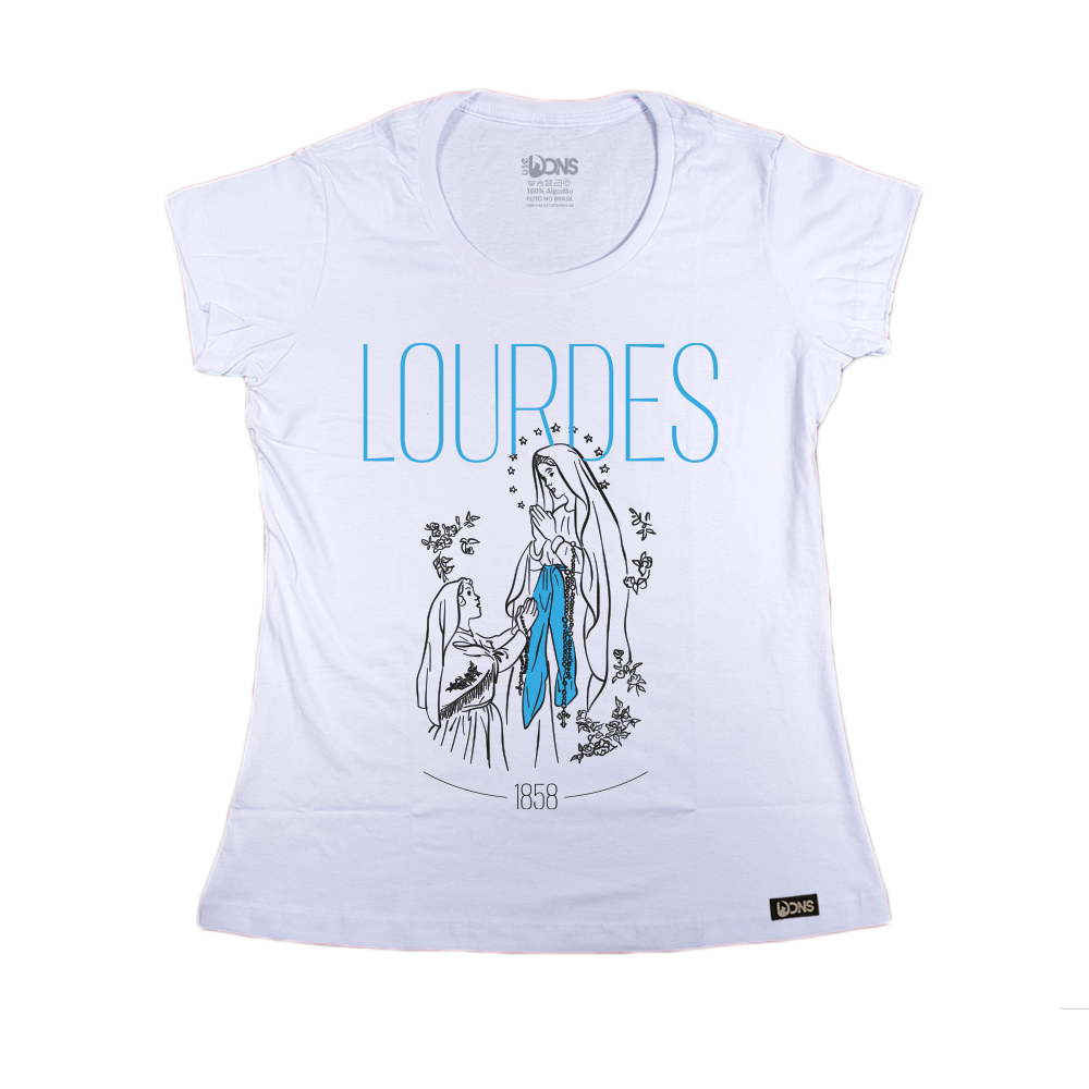 Women’s Fitted Tee – Our Lady of Lourdes - White