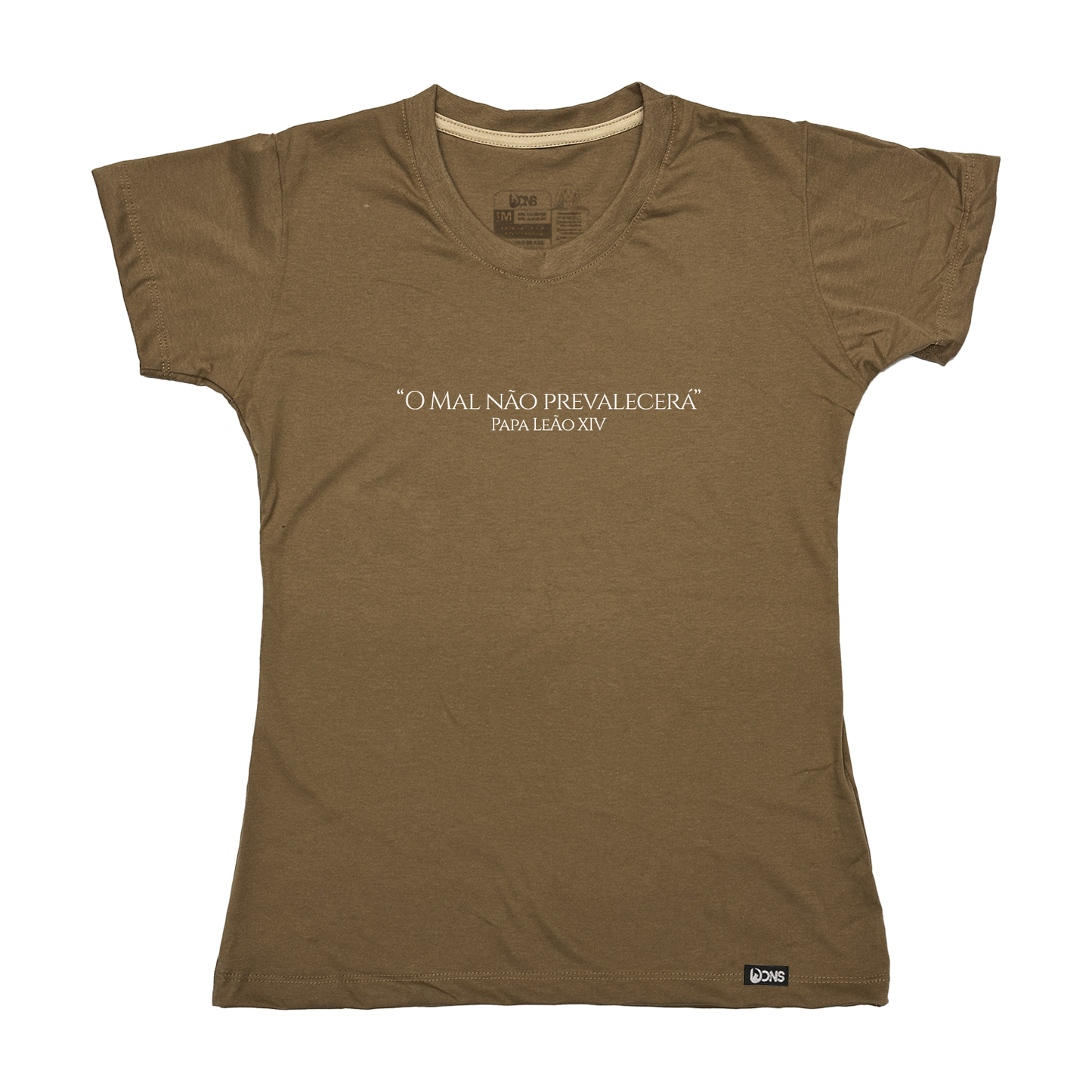 Women’s Fitted Tee O mal não prevalecerá - Papa Leão XIV ref 3243