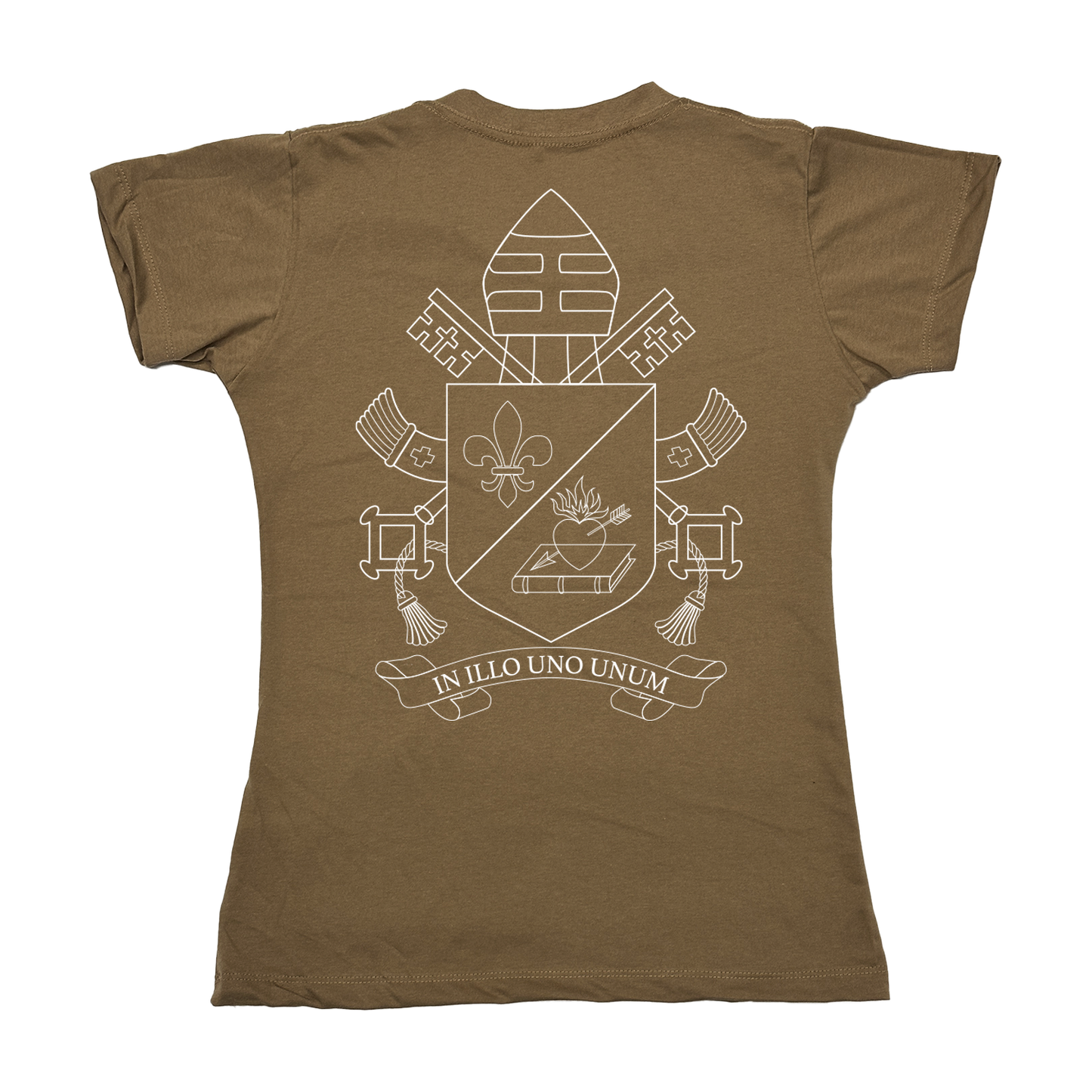 Women’s Fitted Tee O mal não prevalecerá - Papa Leão XIV ref 3243