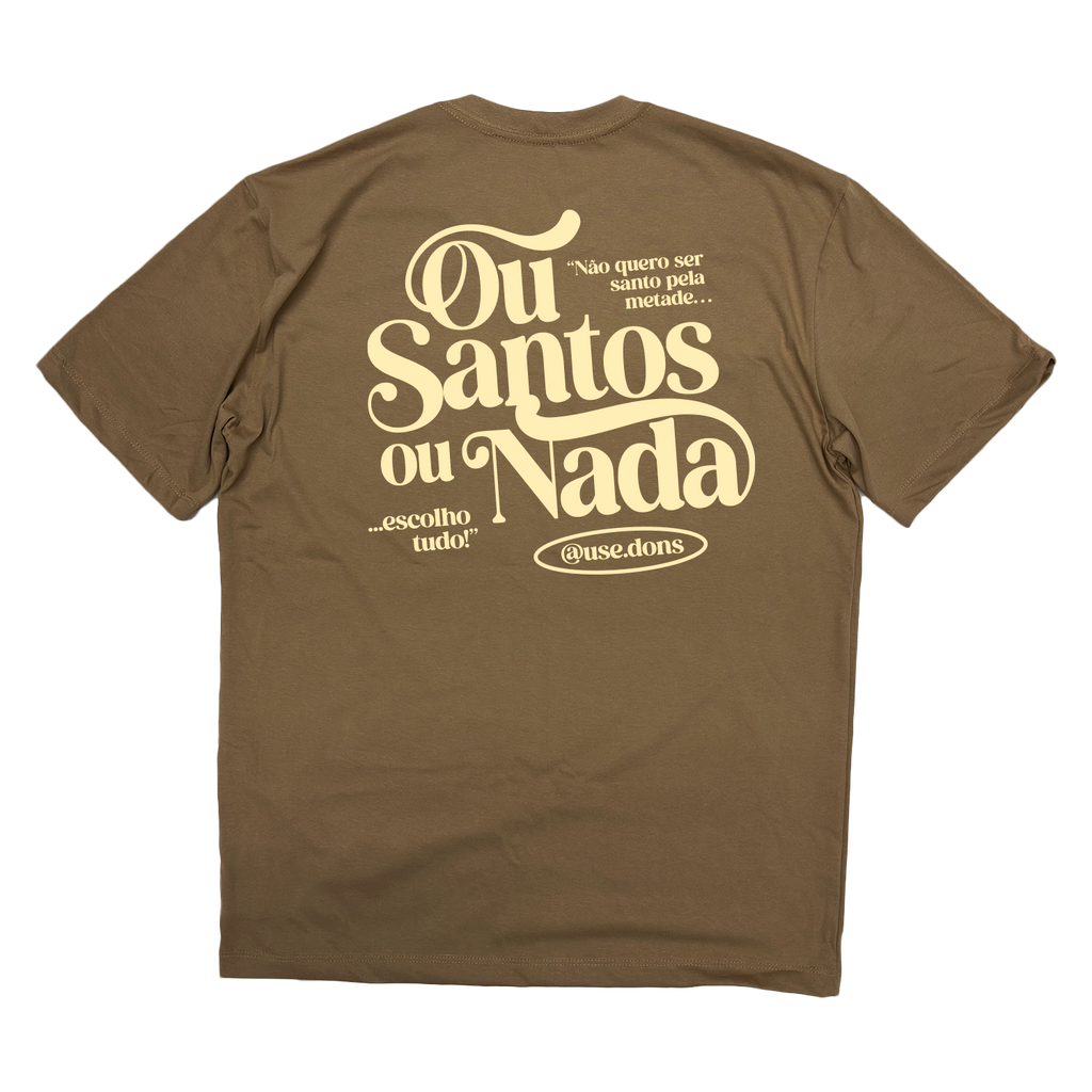 Camiseta Oversized Ou Santos ou Nada - Mocha ref 3201