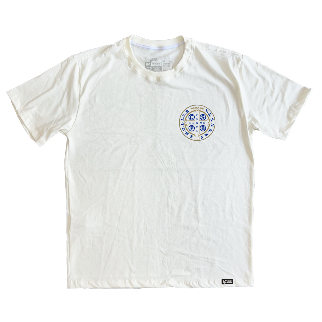 Oversized T-Shirt – Saint Benedict Medallion - Off White