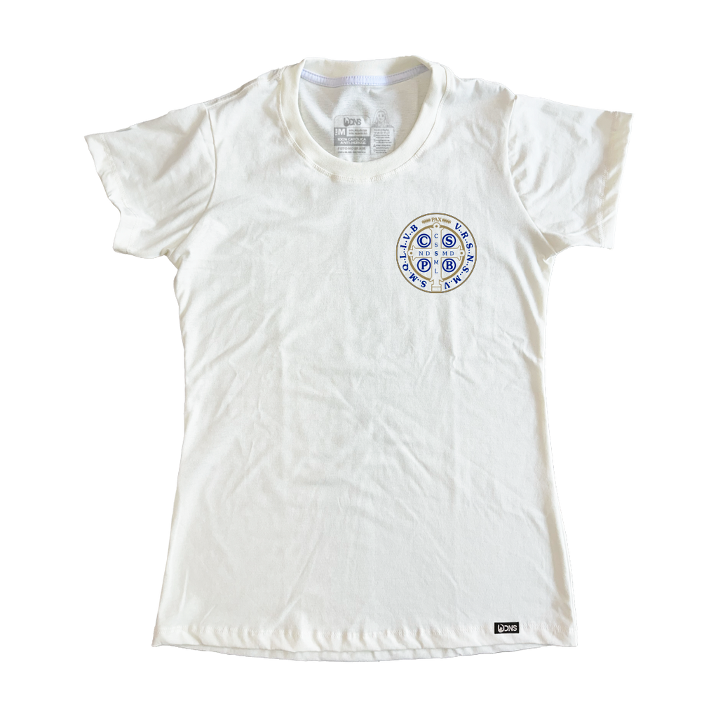Baby Look Medalhão São Bento - Off White ref 3226
