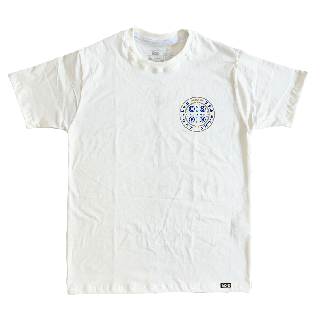 Saint Benedict Medallion T-Shirt - Off White