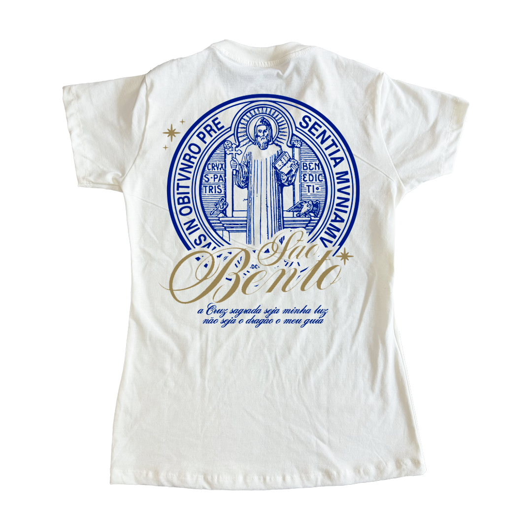 Women’s Fitted Tee – Saint Benedict Medallion - Off White - Ref. 3226