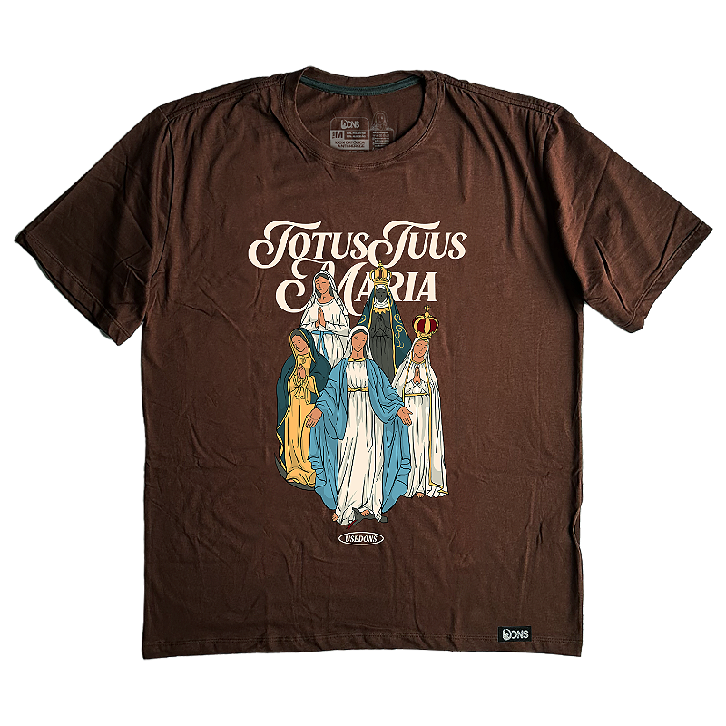 Oversized T-Shirt – Totus Tuus Mary - Brown - Ref. 3225