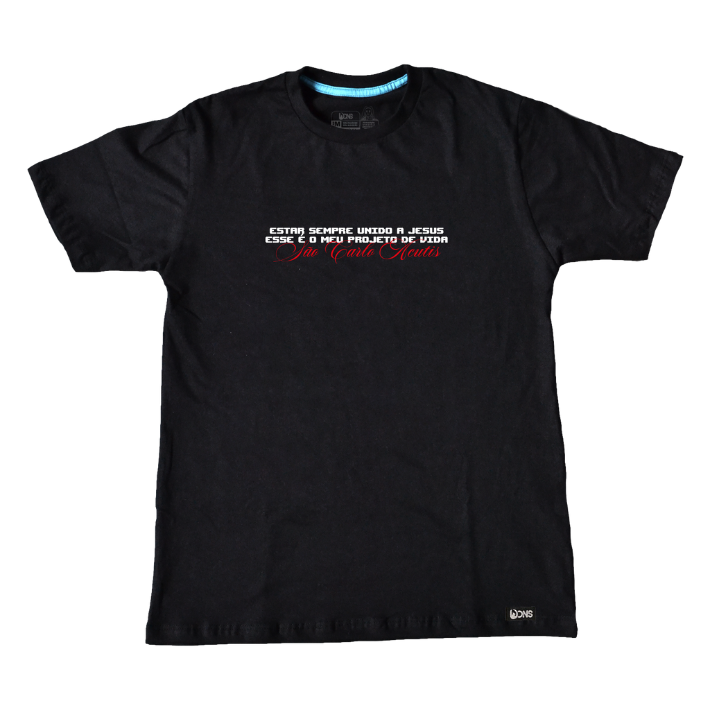 Camiseta São Carlo Acutis Foto - Preto ref 3254