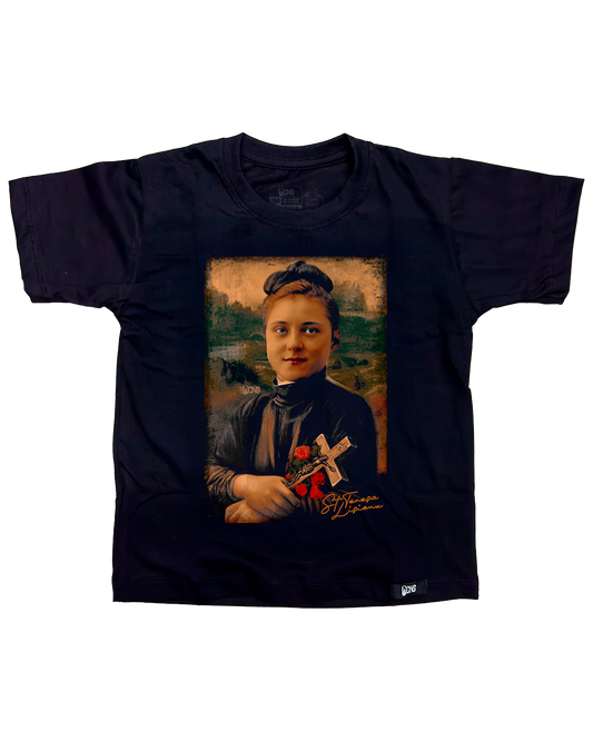 Kids T-Shirt – Saint Thérèse of the Child Jesus Portrait - Black